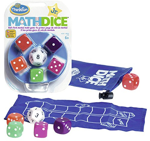 Think Fun - Math Dice Junior, kreativt STEM spel med tärningar för barn från 6+ år