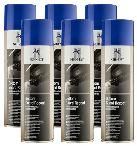Normfest Bottom Guard Recoat – Überlackierbarer Unterbodenschutz mit Rost- und Steinschlagschutz, Abriebfest, schnelltrocknend und temperaturbeständig für PKW & Nutzfahrzeuge – 6X 500ml