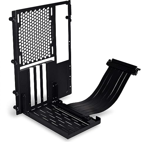 Lian Li O11D-1X-3 Mini PCIe Riser Card + PCI-Slot-Blende für Vertical GPU Mount - 20 cm PCIe Kabel GPU Riser - Kompatibilität O11 Dynamic Mini - PCIe 3.0 Riser Schwarz