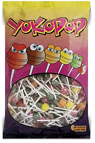 Caramelos Cerdán - Caramelos con Palo Mini YokoPop de Sabores Variados | Bolsa de 200 Unidades | Caramelo Redondo Macizo con Palo Sin Gluten ni Alérgenos | Ideal para Fiestas, Navidad y Cumpleaños