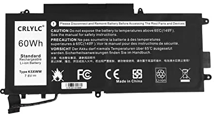CRLYLC 7.6V 60Wh K5XWW Laptop Akku für Dell Latitude 5289 7389 7390 E5289 P29S001 P29S002 2-in-1 L3180 Latitude 12 5000 5289 Series Notebook 6CYH6 71TG4 725KY J0PGR N18GG 7500mAh 4-Cell Battery
