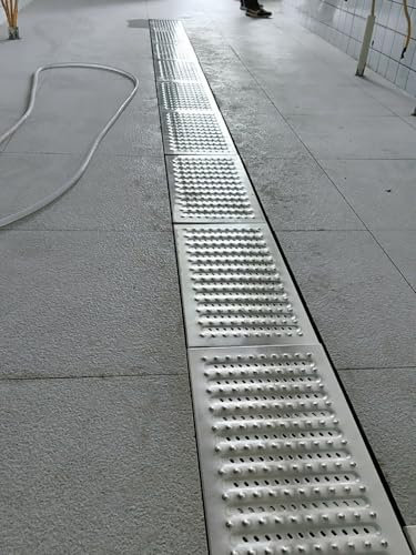 Entwässerungs Gitter Roste Abdeckung Abflussgitter Drainageabdeckung Für Draußen Rechteck, Patio Hof Patio Drain Rost Für Garagenzufahrten Gehwege Graben Entwässerung Kanal / Französisch Regen Rinne T