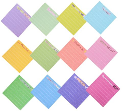 HOODANCOS Sticky Tabs Memo Pads 12 Selbstklebende Memo Pads Haftregister Für Den Einsatz Im Büro