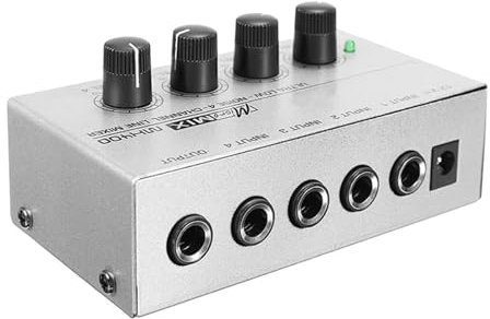 Controlador DJ MX400 sonido portátil de 4 canales con adaptador de corriente Mini KTV mezclador de audio familiar profesional Ultra compacto Mono de bajo ruido