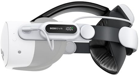 BOBOVR E3 Pro Strap mit Akku Zubehör, Kompatibel mit Meta Quest3/3S,10000 mAh Hot Swap Fähiger Schnellladeakku und 3.5mm Audioerweiterung