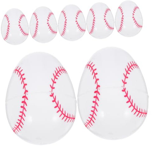 BESPORTBLE 12pcs Baseball Themed Plastic Fillable Easter Eggs Candy Boxes for Boys and Girls Easter Egg Hunt Party Decoration