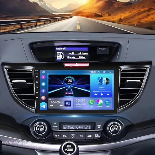 10 Inch Android 14 Car Stereo Radio for Honda CRV 2012 2013 2014 2015 2016 2G+32G w/Wireless Carplay Android Auto Double Din Car Stereo MP3/MP4 Player w/AHD Backup Camera Mic Mirror Link BT FM/RDS SWC