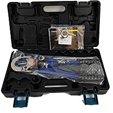 OZBME Pinza per crimpatura idraulica, Pinza per crimpatura di Tubi in Rame da 12-28 mm, con 5 Pezzi per pressatura da 12, 15, 18, 22 mm, compatibilità (AMZ 1632 TH e U) (AMZ 1632 TH e U 19 Pezzi)