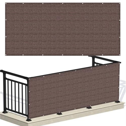 Balkonsichtschutz Sichtschutz 100 x 410 cm Uv-Schutz HDPE Wetterfester, Schutz vor Neugierigen Blicken Balkonabdeckung, Balkon-Sichtschutz für Balkon, Terrasse, Garten, Braun
