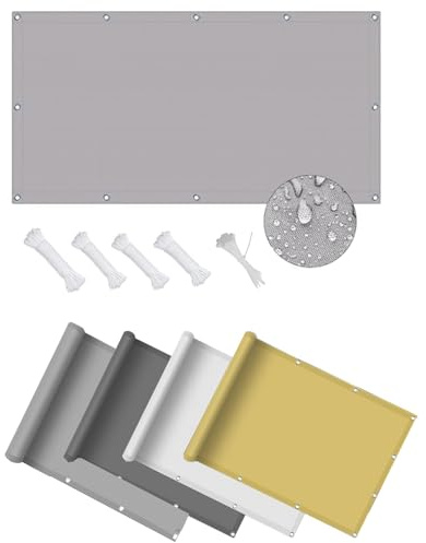 DSRDRFG Sonnensegel wasserdicht Rechteckig 3x5M Schattierungsnetz Garten Schattennetz mit ösen, Markisenstoff Sonnenschutz 95% UV Schutz für Balkon, Garten, Swimmingpool, Pergola, Hellgrau