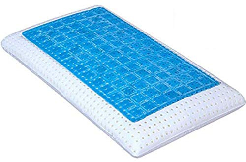 EVERGREENWEB Kudde av minnesskum med Coolmax gelstoppning perforerad 40 x 70 12 cm hög, ortopedisk, allergivänligt tyg, anti-kvalster, avtagbar, tvättbar, terapeutisk sängkudde