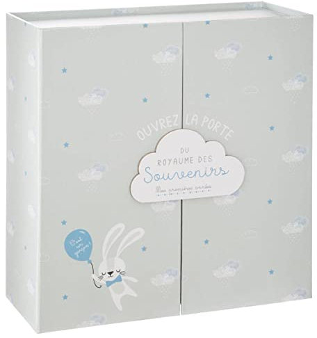 Atmosphera - Coffret Cadeau de Naissance Royaume des Souvenirs 22x22 cm - Gris