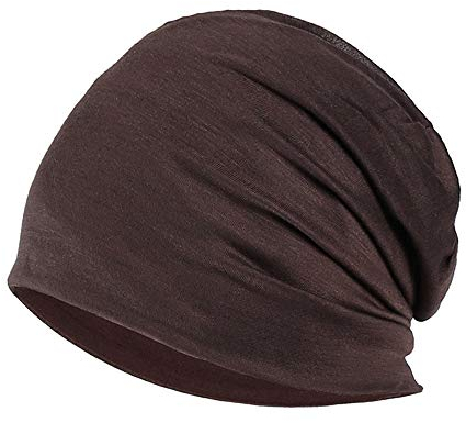 YOFASEN Slouchy Beanie Mütze - Chemo Cancer Kopfbedeckung aus Baumwolle Schlafmütze Turban Kopfbedeckung Strecken Muslimisches Kopftuch für Frauen Männer, Kaffee, One size