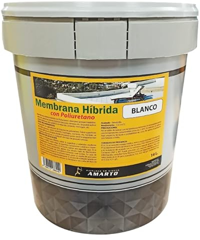 Membrana Eslastica Hibrida de Poliuretano Impermeabilizante, para terrazas, cubiertas, tejados, canalones, etc. (750 ML., Blanco)