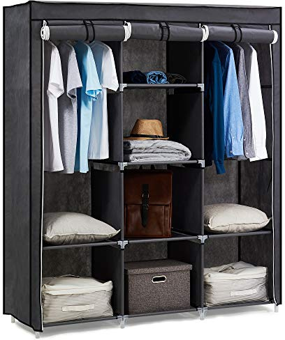 Hododou Portable Wardrobe Large Canvas Wardrobe 175 x 150 x 45CM Grey