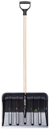 Schneeschaufel Schaufel Winter Schneeschieber breites 470 mm Kunststoff Schild mit Metallbeschlag Holzstiel verschraubt inkl. D-Grip