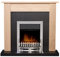 Adam Southwold Fireplace in Oak & Black with Blenheim Electric Fire in Chrome, 43 Inch