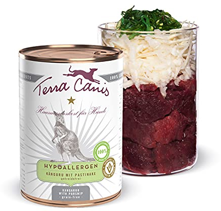 Terra Canis Kangourou & panais - Nourriture Humide Hypoallergénique, 400g I Aliment pour Chien 1re qualité, 100% aux Standards de l’Alimentation Humaine I Pauvre en allergènes