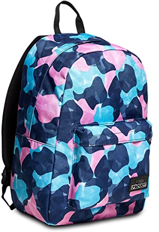 Seven Zaino Scuola Ischoolpack, Blu Rosa Azzurro, Zaino Mono Scomparto con Power Bank Incluso, USB Plug, Tasca Porta Tablet e Tasca Porta Telefono, Scuola, Bambine e Ragazze