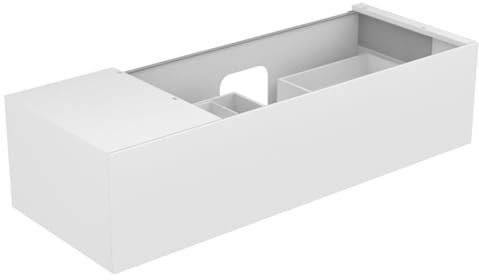 Keuco Edition 11 Waschtischunterschrank, 1 Frontauszug, 1400 x 350 x 535 mm, 31164270000, Korpus/Front: Weiß/Glas Weiß Satiniert