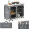 Juskys Campingküche faltbar mit Tragetasche - Outdoor Camping Küche Campingschrank klappbar - Faltbare Küchenbox - Grau