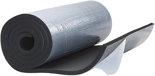 Original Bayram självhäftande isoleringsmattor 20 mm – 1 m/1 m² isolering, gummi med aluminiumfolie, persienner, fönster, PVC, plastfönster