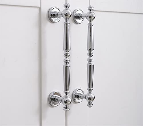 ELTOX Schrankknöpfe aus hellem Chrom aus massivem Messing, Schrankgriffe, Silberne Möbelbeschläge, Schubladengriffe, Küchenzubehör, 1 Stück