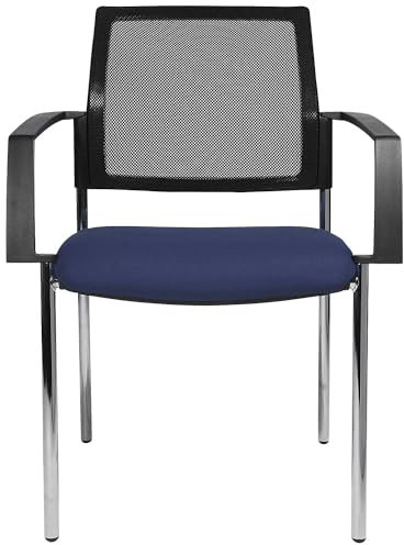 TOPSTAR | Netz-Stapelstuhl | 4-Fuß | VE 2 STK | Sitz blau | Gestell Chrom
