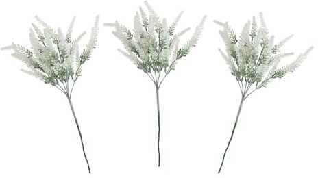 FloristryWarehouse Künstliche Heidekraut-Spray, 60 cm hoch, 3 Stück, Weiß