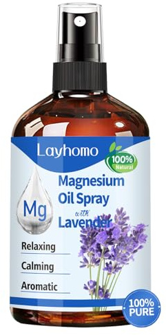 Magnesium Oil for Feet,Pure Magnesium Spray for Sleep,Liquid Topical Athletes Foot Spray Soothing Sore Muscles,Relaxing Leg Cramps Pain Ultra Concentration with Lavender Oil - 200ML