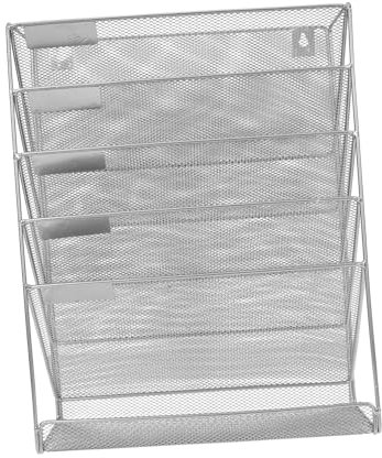 COHEALI Aktenregal book shelves bücherstützen aufbwahrungs-box Wandmontage Organisator aus Papier Hängender Zeitschriftenständer wandbehang datei Organizer für Hängemappen Metall Silver