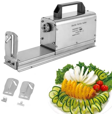 Cortadora De Papas En Espiral, MáQuina Cortadora De Papas En Espiral Tornado, MáQuina Cortadora De Papas Fritas EléCtrica, MáQuina Cortadora De Vegetales De Acero Inoxidable,110V