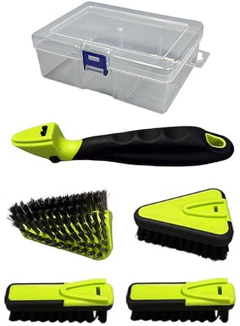 Juego de cepillos de alambre de acero y cerdas suaves para una limpieza efectiva, cabezales intercambiables, diseño ergonómico para propietarios de viviendas, carpinteros, juego de cepillos