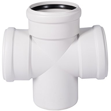 Ostendorf Skolan dB Doppelabzweig DN 110/110/110 87 Grad - Polypropylen (PP) - Schallschutzabzweig - Abwasserrohr - Lichtgrau RAL 7035 - Wandstärke 5,3 mm