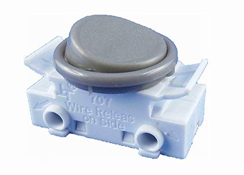 Interrupteur à bascule encastrable pour lampe - 2 A - 250 V - Gris - Convient comme interrupteur de rechange pour les lampes de cuisine encastrées (gris)