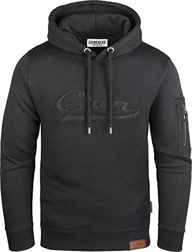 Grin&Bear Herren Crew Neck Kapuzenpullover Kapuzenjacke Hoodie mit Ärmeltasche GEC543
