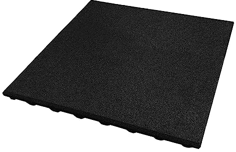 Fallschutzmatte Schwarz| 50x50 cm | 25 mm Starke Sicherheitsmatte | Stoßdämpfende Gummimatte | rutschfest und Robust | Geeignet für Spielplätze, Fitnessräume, Outdoor-Bereiche