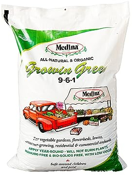 Medina 9-6-1 Growin Green 25 Lb. Bag Organic Fertilizer Covers 5,000 Square Feet