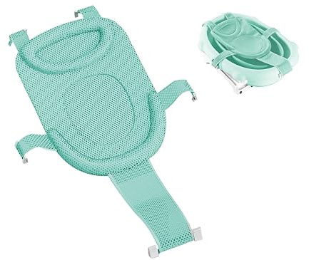 Babybadenetzt,Badewanneneinsatz Baby mit Mesh Verstellbar (grüner)