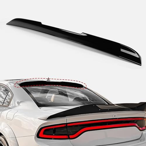 Rear Window Rooftop Spoiler Fit for 2015-2024 Dodge Charger GT Pursuit R/T SRT SRT8 SXT Scat Pack SE Enforcer Daytona, V-Style Tail Visor Wing Without Drilling Glossy Black
