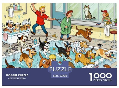Pet Shop Area lavaggio cani Puzzle in Legno Impermeabile DIY Puzzles Da 1000 Pezzi Regali Per Adulti Divertenti Per Decorazioni Domestiche