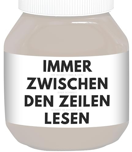 Ihr werdet Oma und Opa Weinetiketten personalisiert zum Schwangerschaft verkünden Großeltern Schokoaufstrich Etiketten Aufkleber für z.B. Glas Nutella | 2 Stück