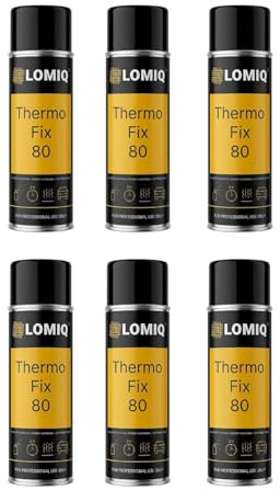 LOMIQ Spraylim THERMOFIX, 6 St, 500 Ml, Universellt Textillim, Starkt Tyglim För Takklädsel, Möbeltyg, Filt, Konstläder, Flexibel Fog, Snabb Vidhäftning Och Avdunstning