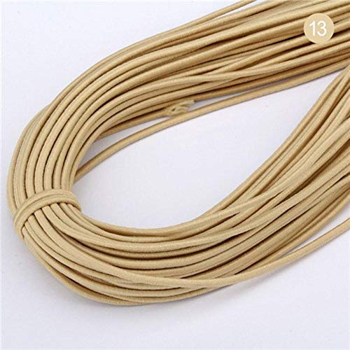 Cuerda elástica redonda de 2 mm de grosor, banda de goma gruesa, para hacer proyectos al aire libre, tienda de campaña, kayak, barco, costura, ropa, accesorios de 43 metros 2 mm Color 13