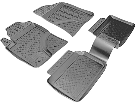 Recambo 3D Gummi Fußmatten kompatibel für Toyota Avensis | T25 | BJ 2003-2008 | Auto Gummimatten | Passgenau | mit Rand | schwarz