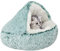 Beruhigendes Katzenbett, Flauschiges Plüsch-Kätzchenbett, waschbares Anti-Angst-Welpenbett, Haustierbett für Hauskatzen, kleine Hunde, weicher, Warmer Donut-Katzenschlafsack (M-50 cm)