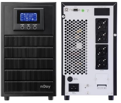 NJOY Aten Pro 3000 Gruppo di Continuità 3000VA 2700W | Doppia Conversione Online | Onda Sinusoidale Pura | 4 Schuko | USB RS232 Slot SNMP | 6 batterie da 12V 9Ah | UPS Server Rack Datacenter