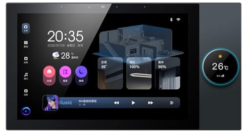 Smart home control panel, Integrated Controller, 10-inch dimmer and background music player, Smart Life Tuya App to control smart appliances timer switch, support video doorbell two-way intercom
