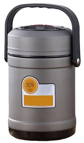 ANSNOW Contenitore per Cibi Caldi Edi, Contenitori per Pranzo Al Sacco a Bocca Larga, Impilabili, a Prova Di Perdite, in Acciaio Inossidabile, per Uomo e Donna, per Campeggio da Picnic/Grigio/1,5 Li