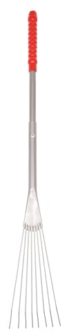 Red Gorilla Metal Garden Rake Red Long Extended Handle for Mucking Out Stable Yard 76cm